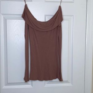 Mauve Off the Shoulder Long Sleeved Blouse